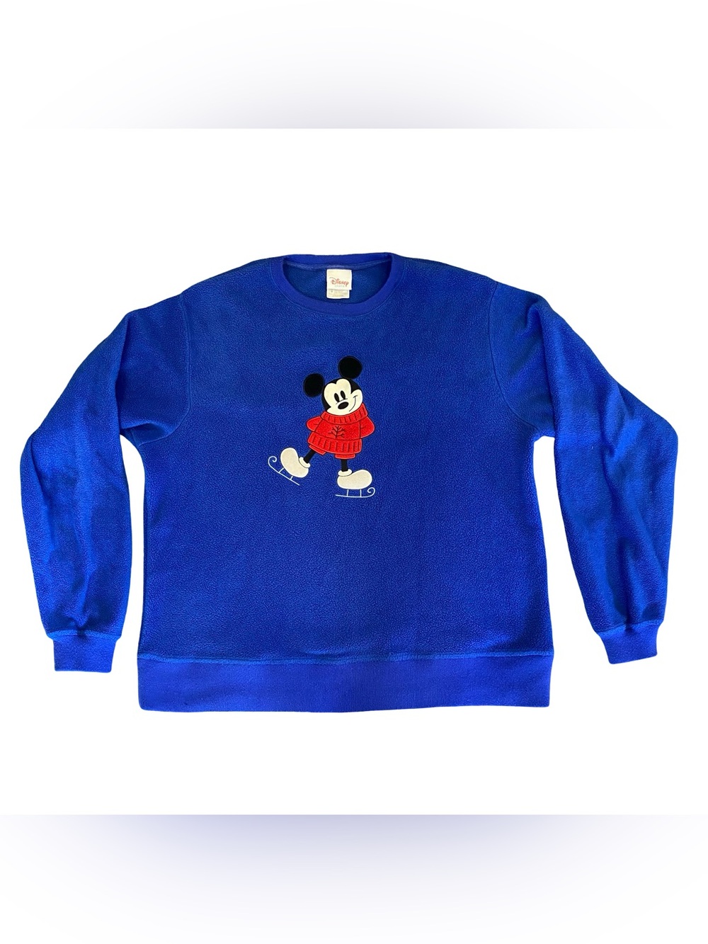 Vintage Disney - Fleece Sweater with Skating Mickey - Size Medium